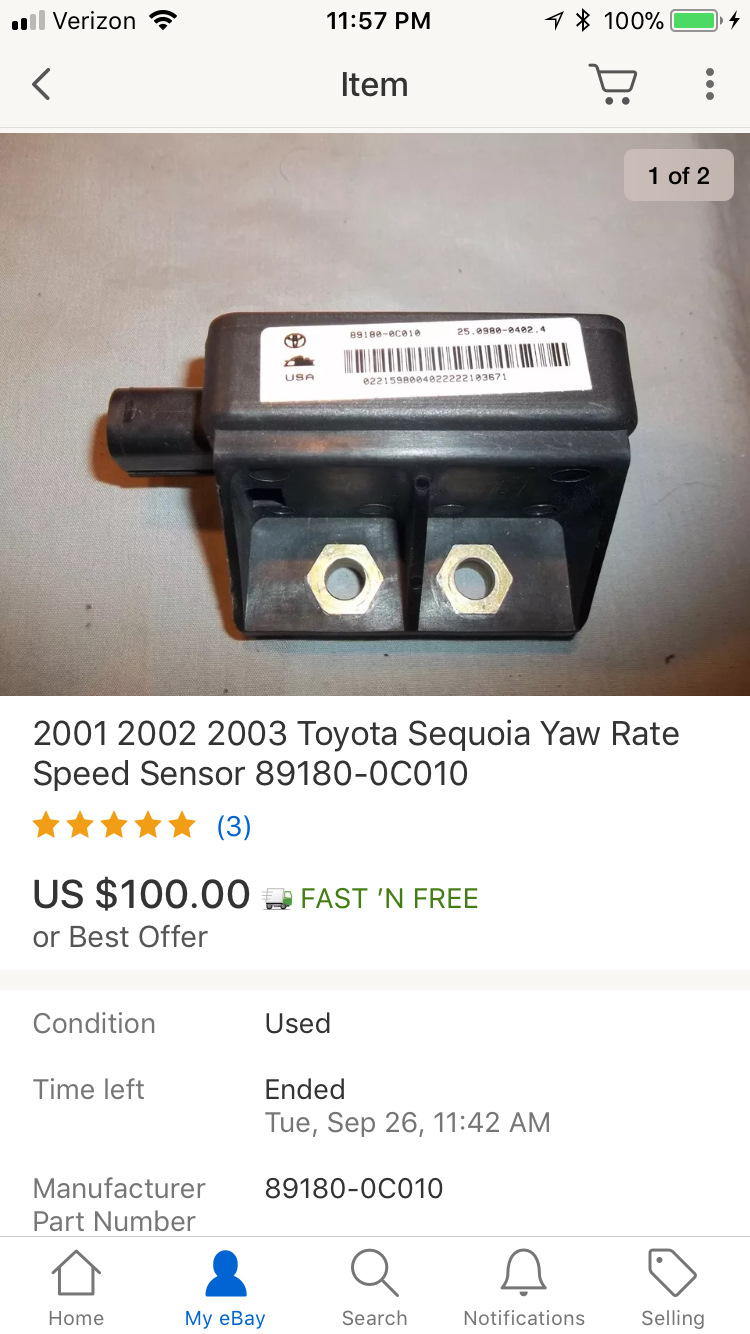 Yaw sensor