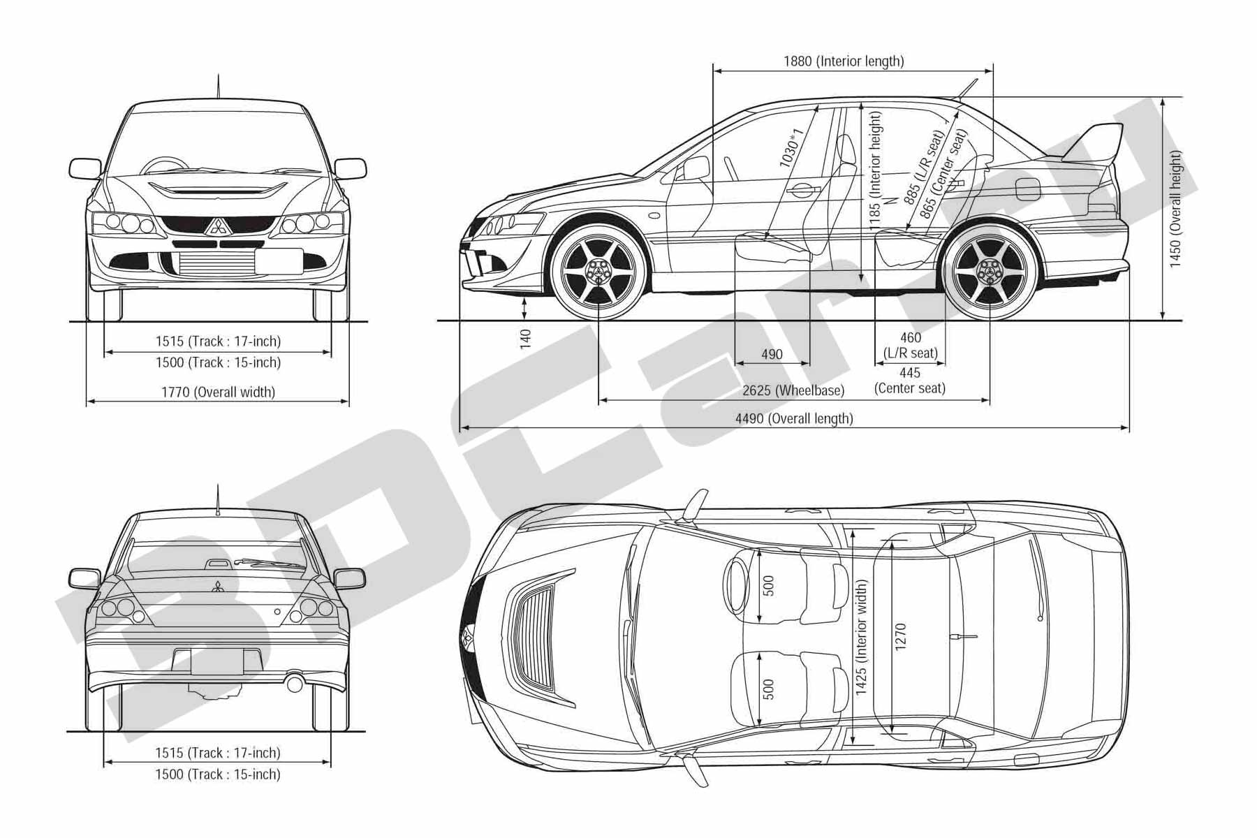 Mitsubishi lancer чертеж