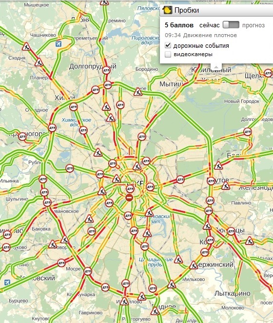 Пробки мкад сейчас показать карту