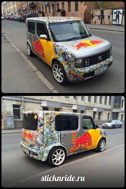 кубик в наклейках — Nissan Cube II, 1,4 л, 2003 года | другое | DRIVE2