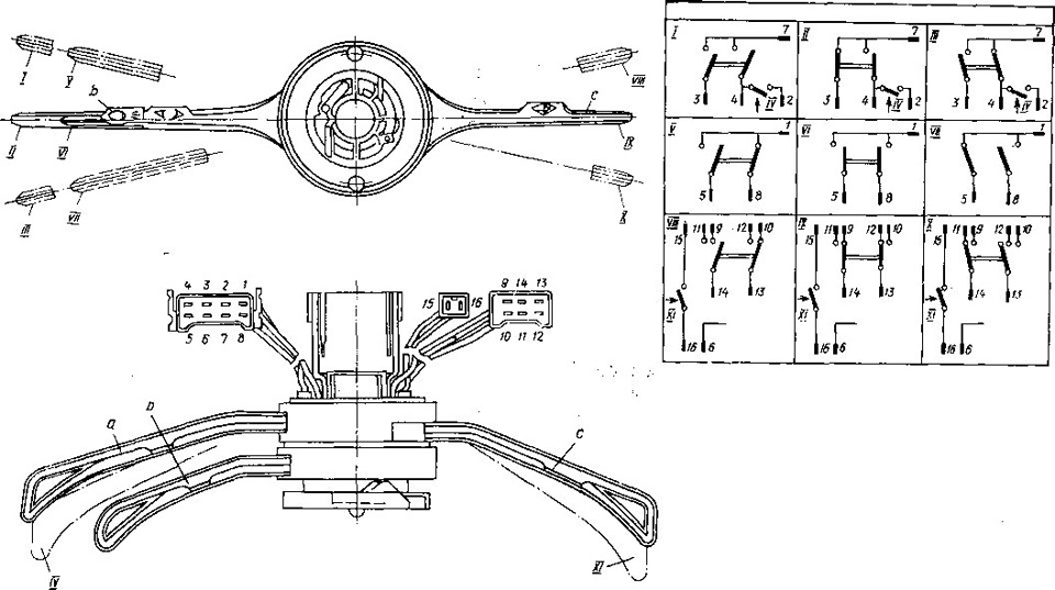 Схема подрулевых переключателей ваз 2107