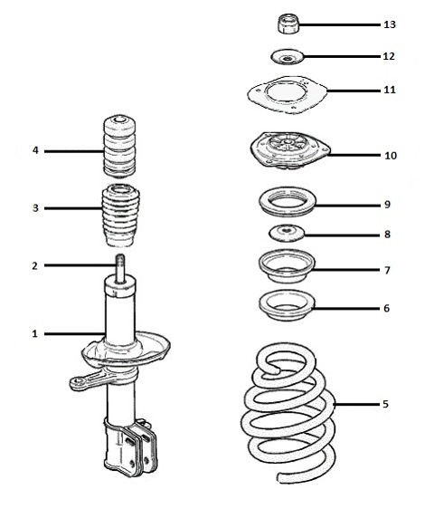 Схема амортизатора гольф 2