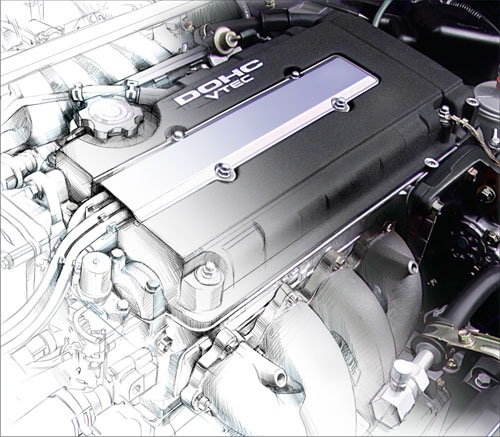 Двигатели Honda: слева SOHC non-VTEC, справа DOHC VTEC
