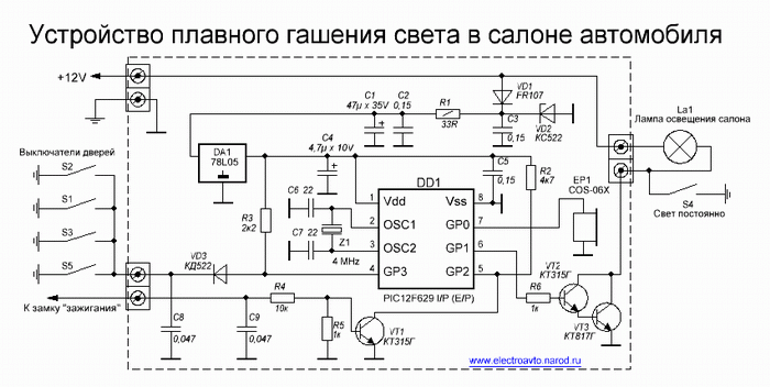 Вежливый свет своими руками схема в салон автомобиля