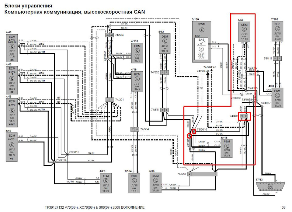 Схема электропроводки volvo s80 ii