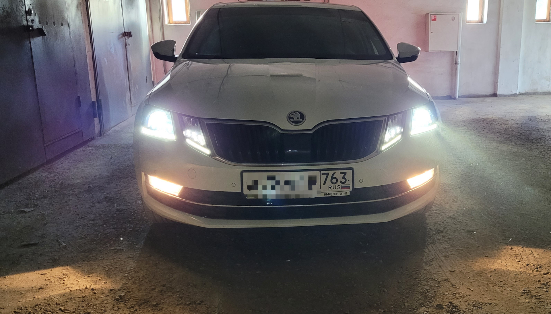 led фары octavia a7 fl