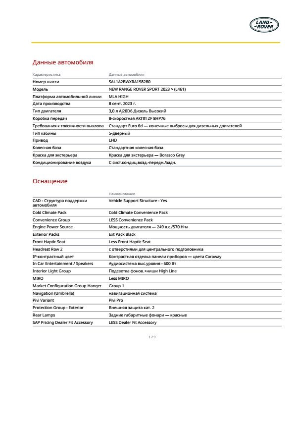 Пример отчета JLR 4