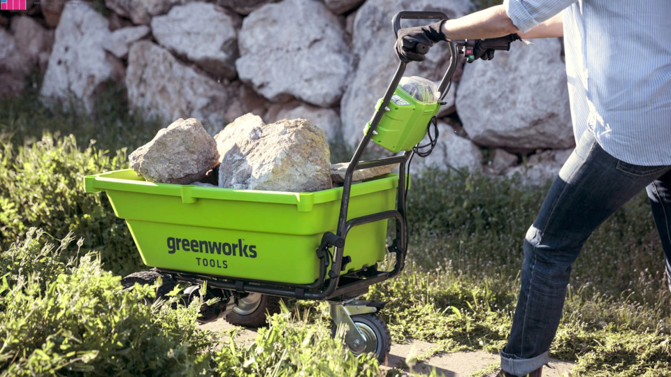 Самоходная грузовая ТЕЛЕГА Greenworks g40gc первый экстрим тест .