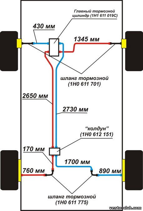 Гольф 2 тормозная система схема
