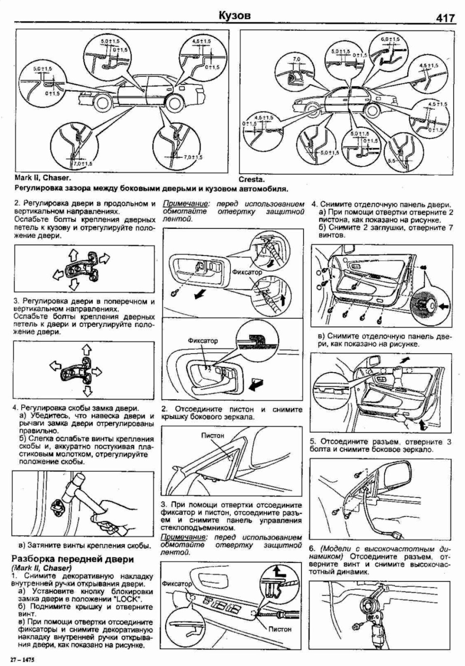 Как снять дверь на тойоте