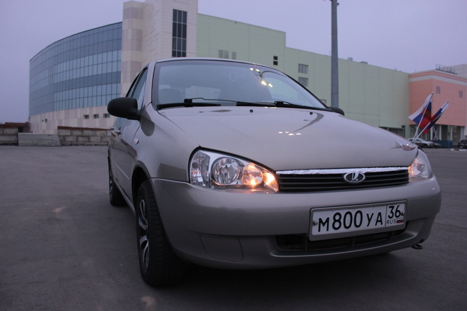 Решетка радиатора и блестящая лента. — Lada Калина седан, 1,6 л, 2007 ...