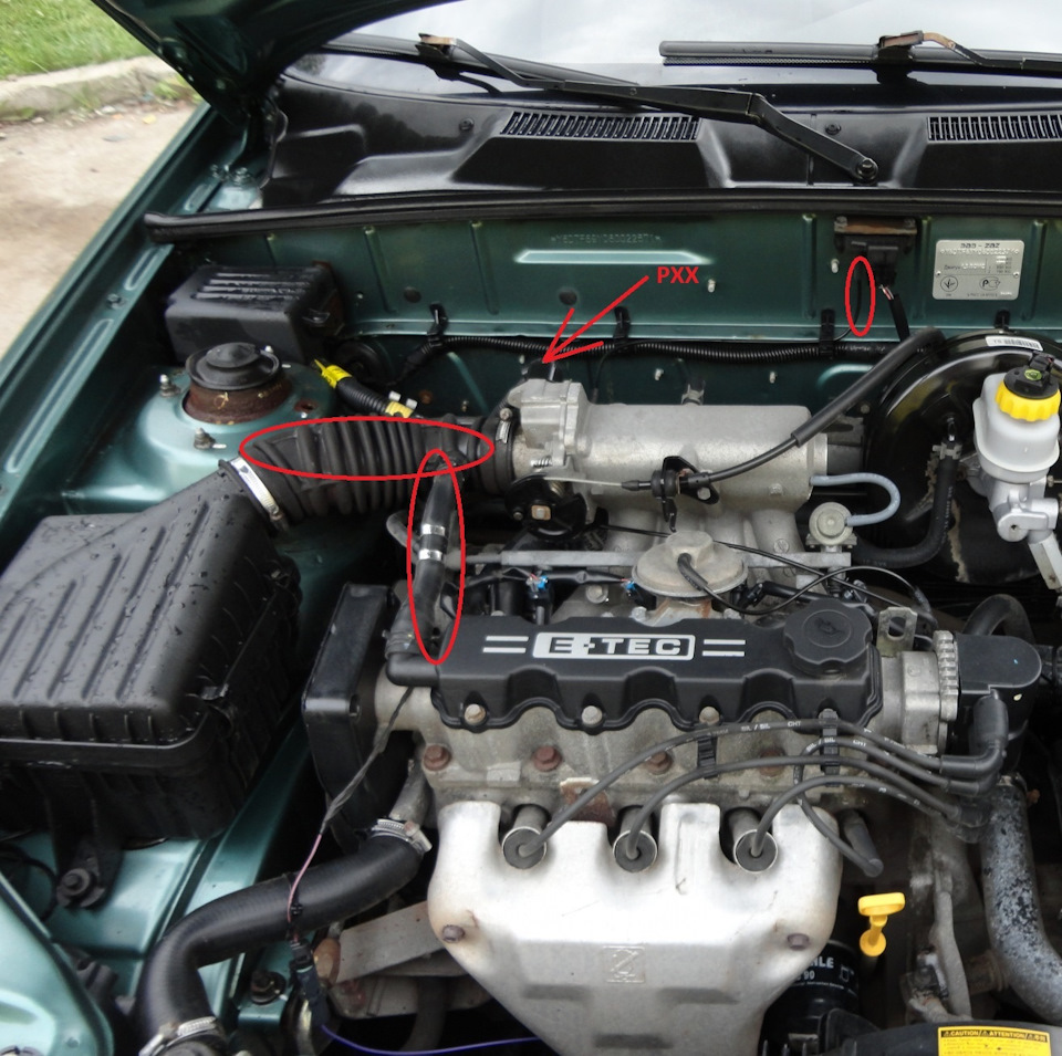 Промывка патрубков дроссельного узла. — Chevrolet Lanos, 1,5 л, 2007 ...