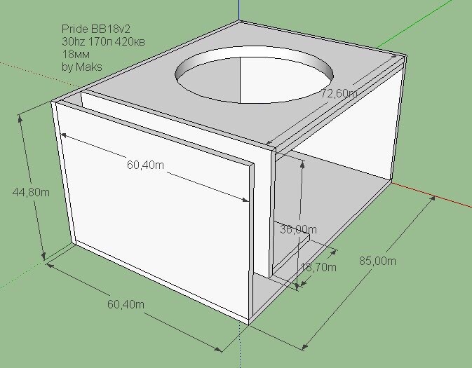 Короб под 18 сабвуфер чертеж на трубе