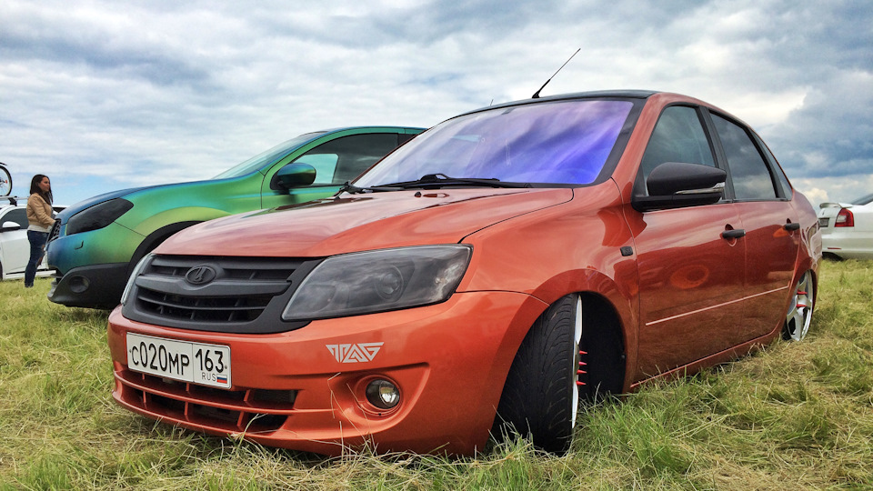 Немного фоток. Оранжевый перламутровый. Затонировался. Зима наступила - Lada Gra
