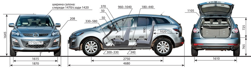 Mazda cx 7 размер. Габариты Митсубиси Аутлендер. Outlander XL Размеры. Мазда сх7 габариты.