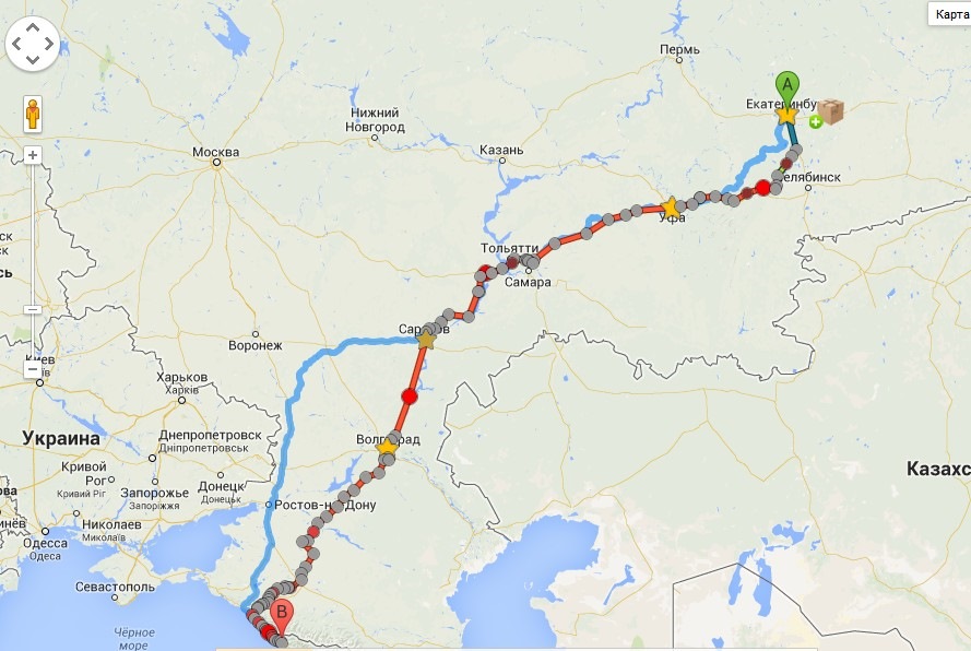 Екатеринбург уфа расстояние на машине карта