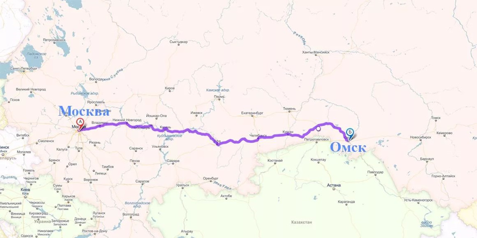 Карта от москвы до омска