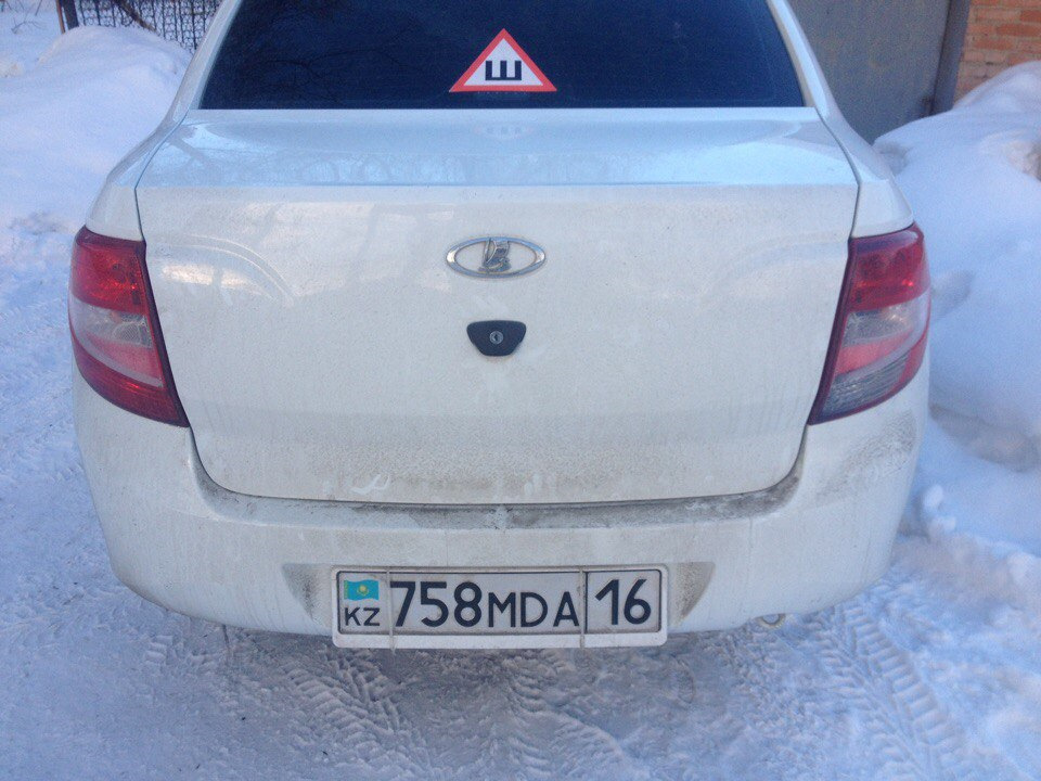 Накладка на задний бампер Лада Гранта — Lada Гранта (1G), 1,6 л, 2014 ...