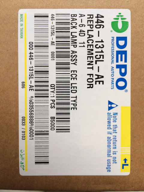 4461315LAE AUDI A6 ФОНАРЬ ЗАДН ВНУТРЕН ЛЕВ С ДИОД (4 дв) DEPO ...