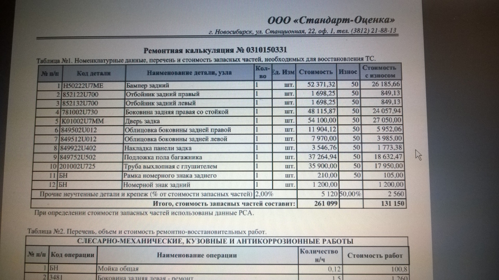 Проверка стоимости запчастей по рса. Расценки на автозапчасти РСА. Таблица запасных частей РСА. Расценки РСА на запчасти 2020. Стоимость запасных частей по РСА.