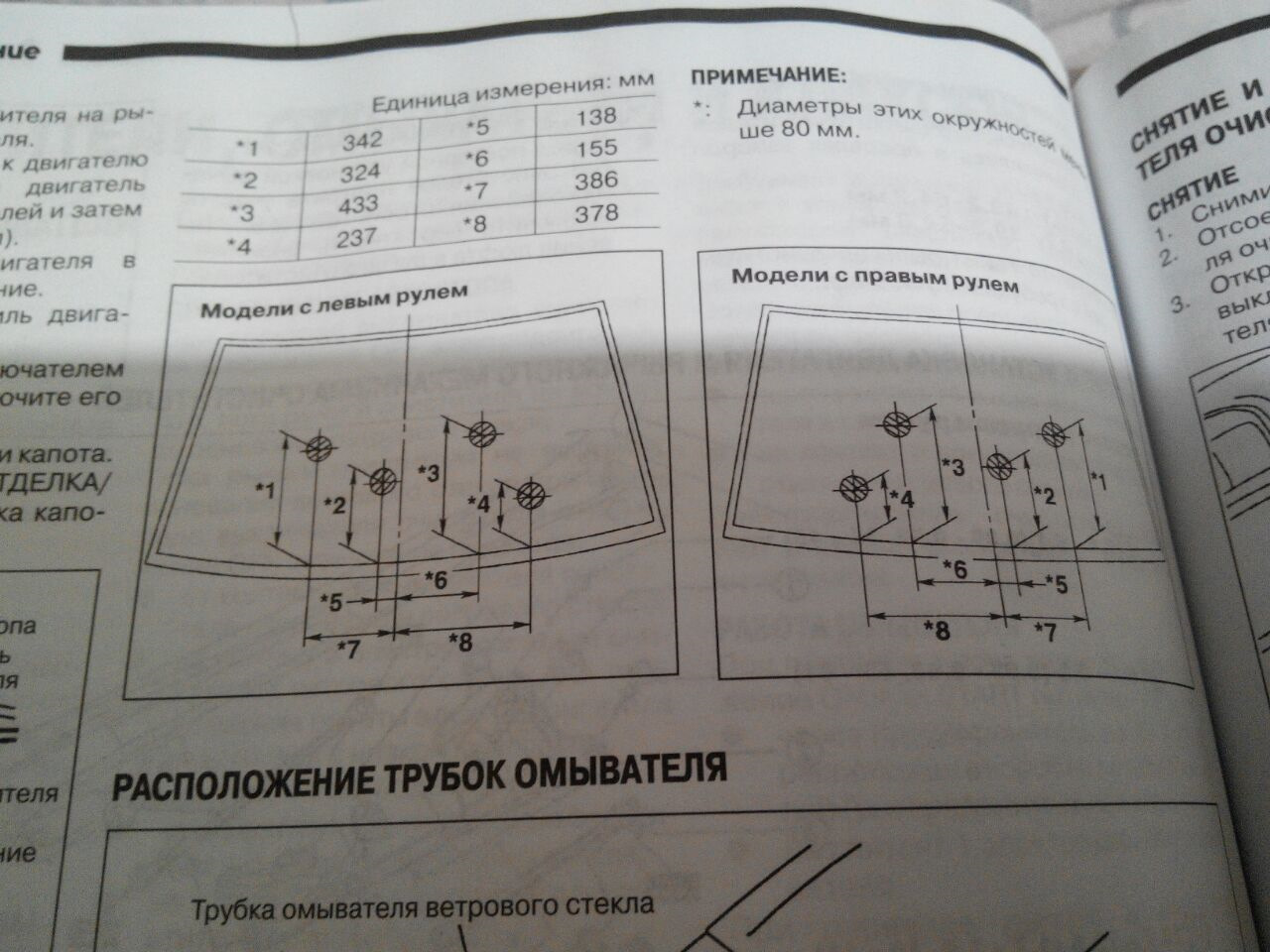 схема регулировки форсунок омывателя лобового стекла