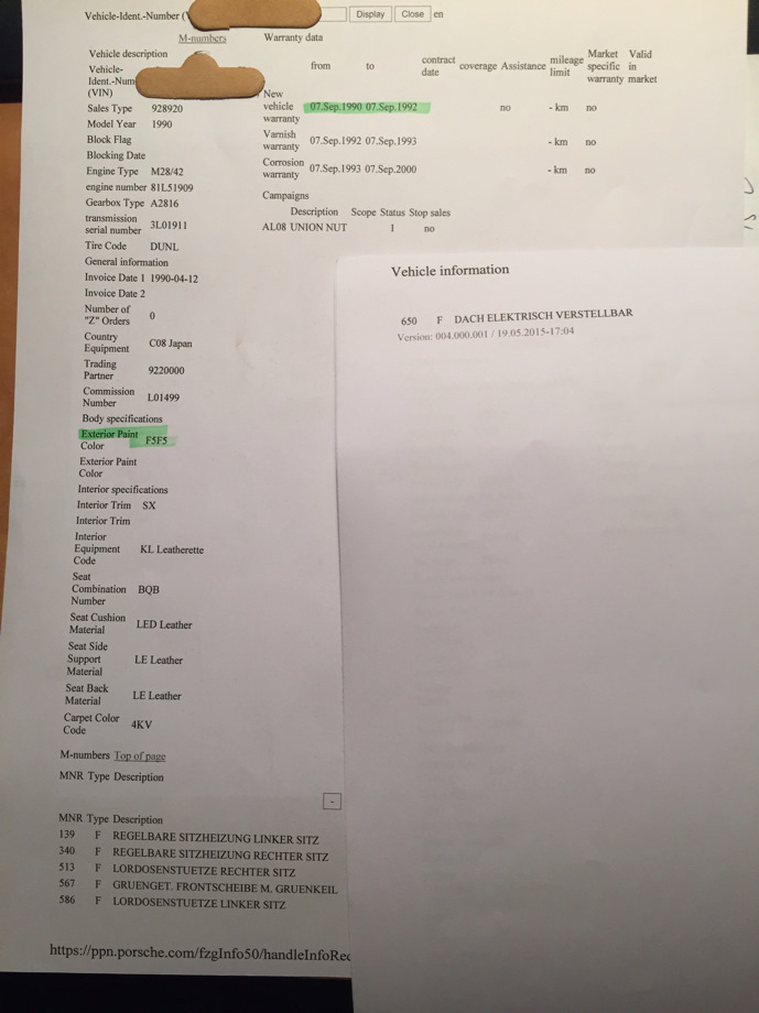 Расшифровка VIN — Porsche 928, 5 л, 1990 года | другое | DRIVE2