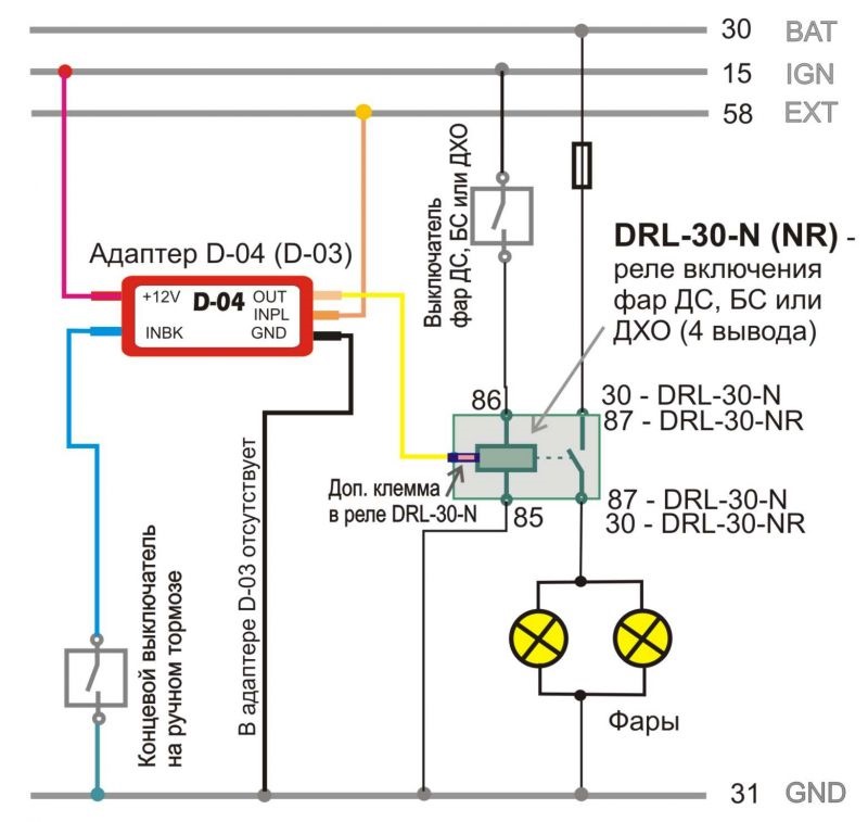 Подключение контроллера дхо. Контроллер ближнего света DRL 3 схема подключения. Схема подключения контроллера ходовых огней. Контроллер ДХО схема подключения. Схема контроллера дневных ходовых огней.