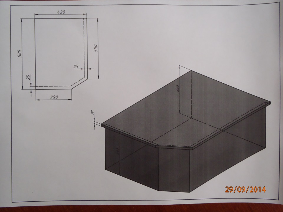 Чертёж короба под саб — Nissan Note (1G), 1,6 л, 2006 года | автозвук ...