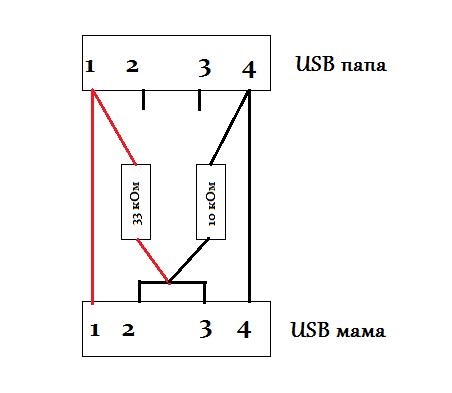 Схема usb зарядки