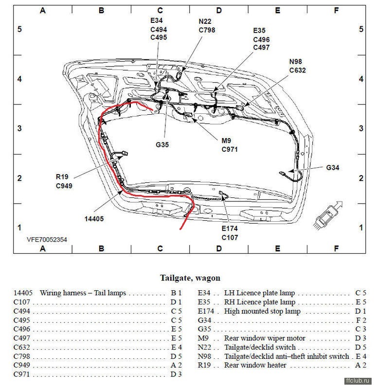 Схема проводки багажника форд фокус 2 седан
