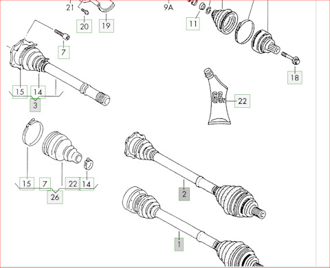 824005pa0a показать на схеме 4B3407271G Привод Audi A6 VAG Запчасти на DRIVE2
