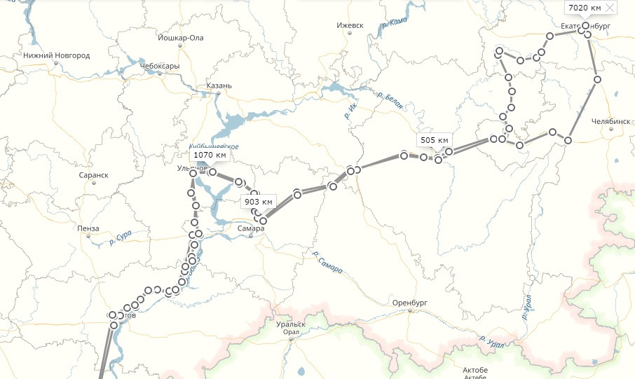 Карта россии саранск челябинск