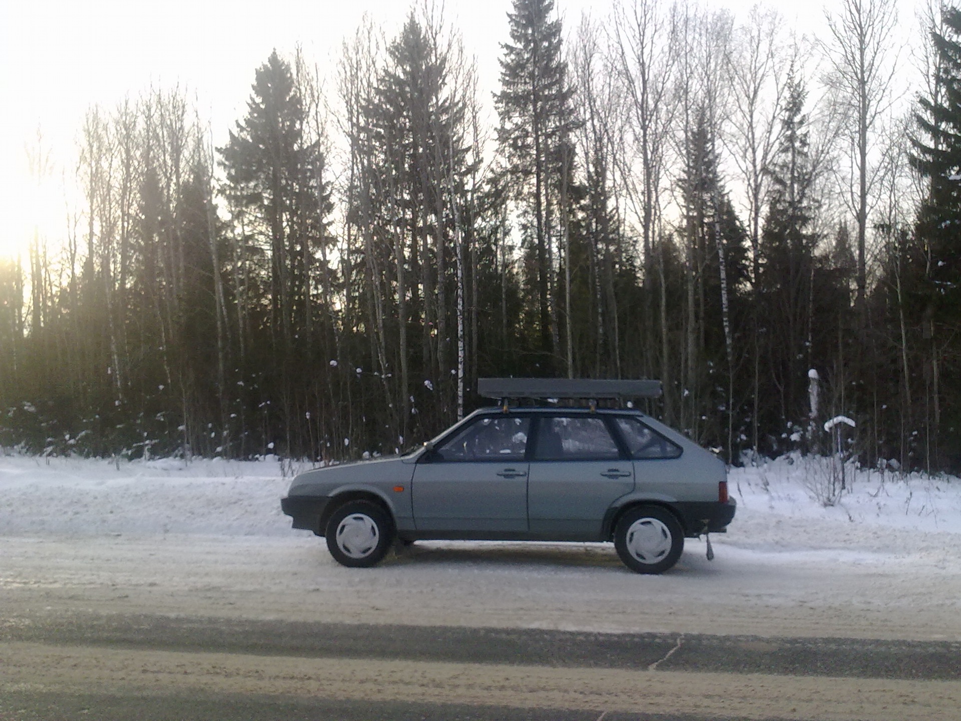 Зима ваз 2109 с коробом на зиму. — Lada 2109, 1,5 л, 2001 года | фотография  | DRIVE2