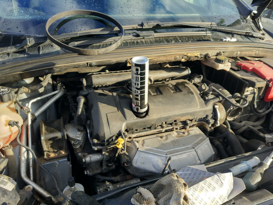 Масло Eni + Cera Tec + Замена паразитного ролика — Peugeot 308 (1G), 1 ...