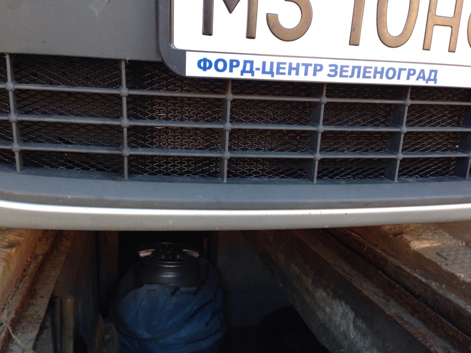 Сетка в решетку радиатора — Ford Focus Hatchback II, 1,8 л, 2008 года ...