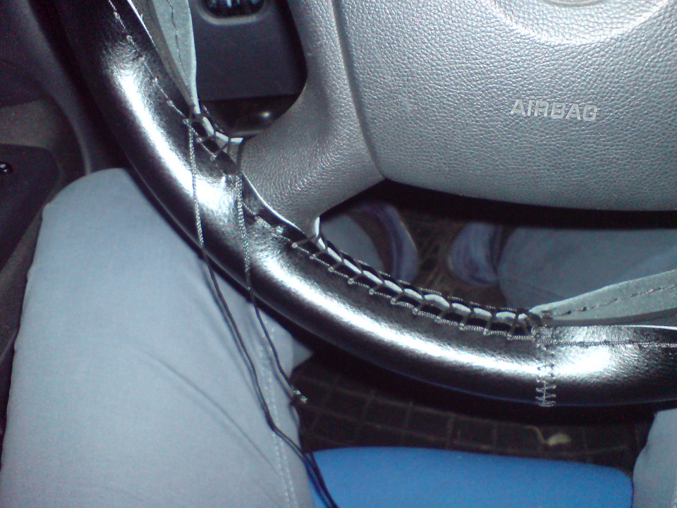 Кожаная оплетка на руль. Установка. — Skoda Superb Mk1, 1,8 л, 2007 ...