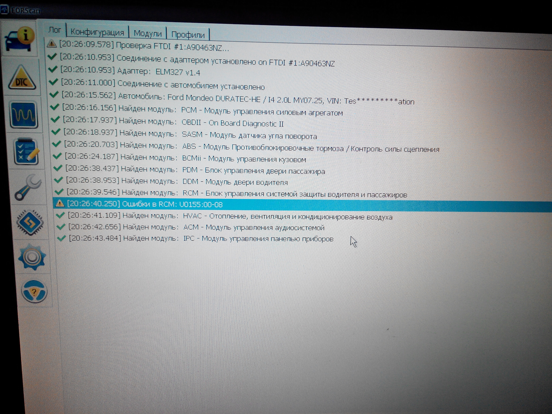 Ошибка 126. Елм 327 настройка Torque Pro. BCMII not FORSCAN. Mondeo 4 FORSCAN lft1_cell1, %.