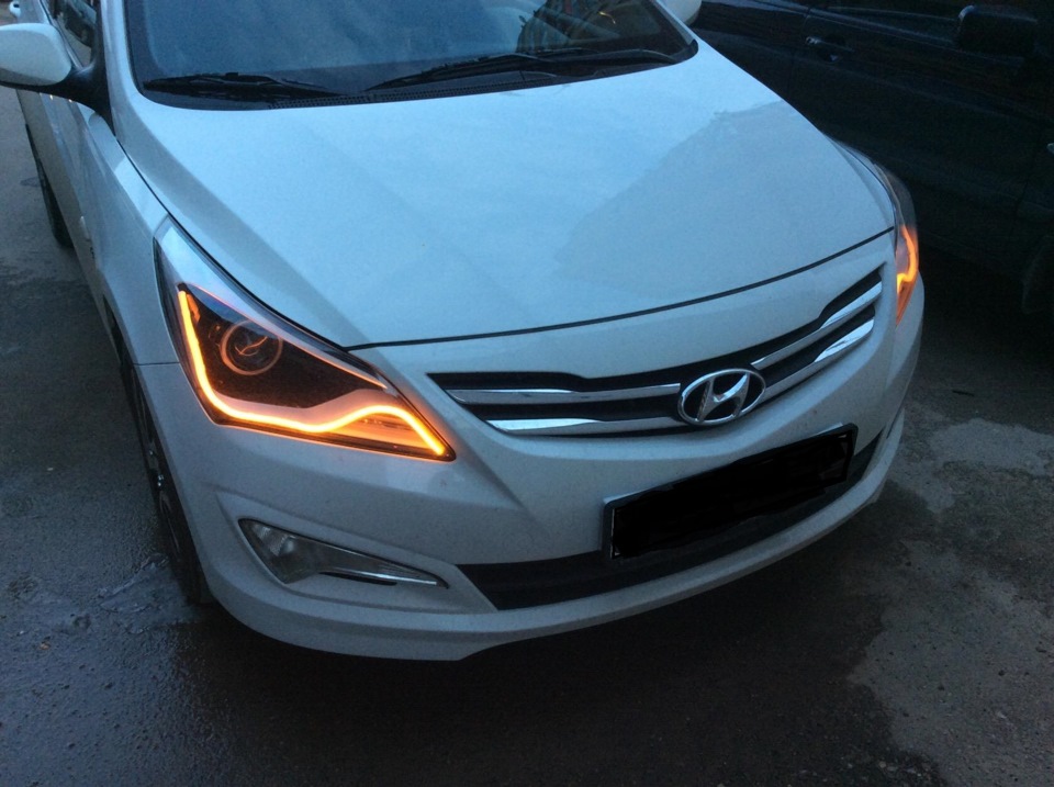 Hyundai solaris 2014 фары