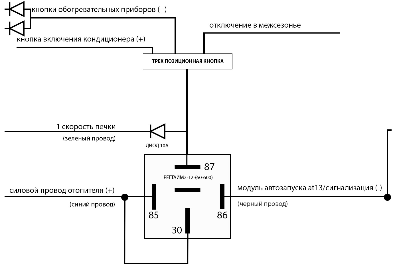 Калина 1 схема подключения кондиционера