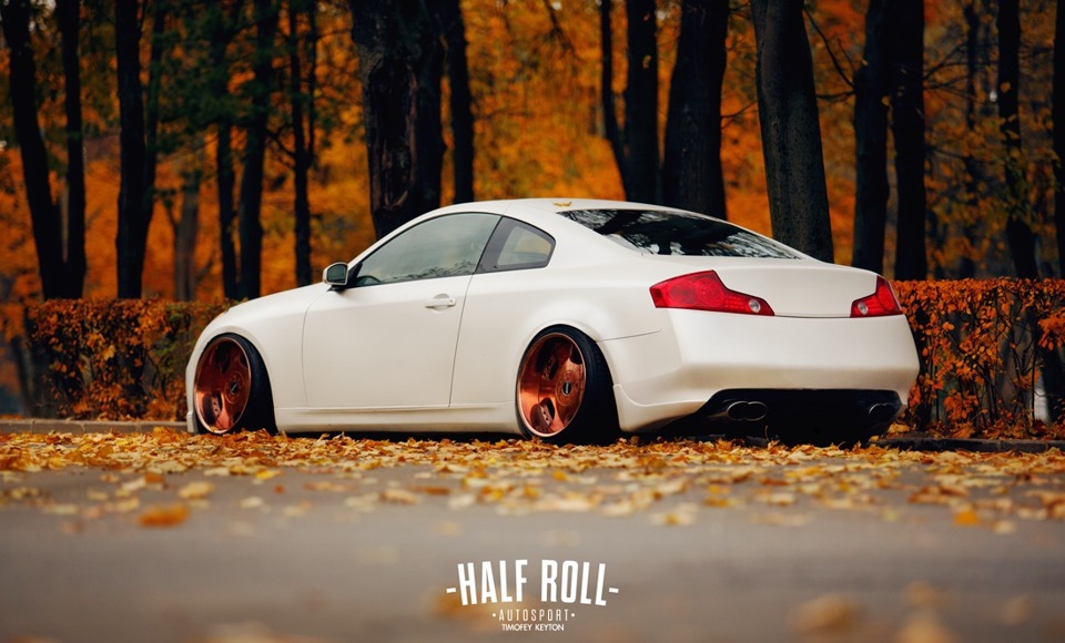 G35 Coupe White Bride @HalfRoll team.