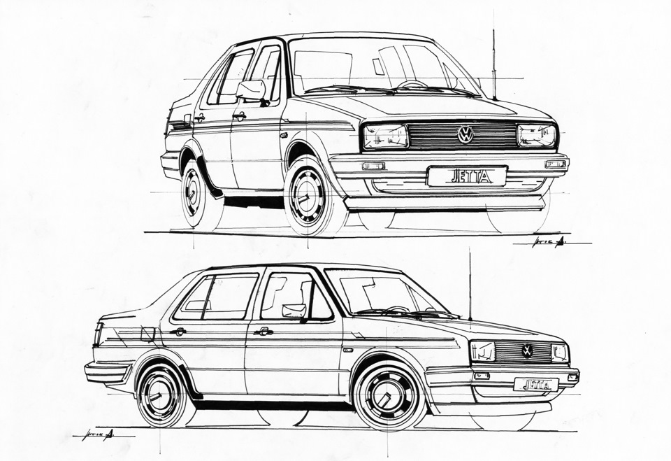 Фольксваген поло рисунок карандашом