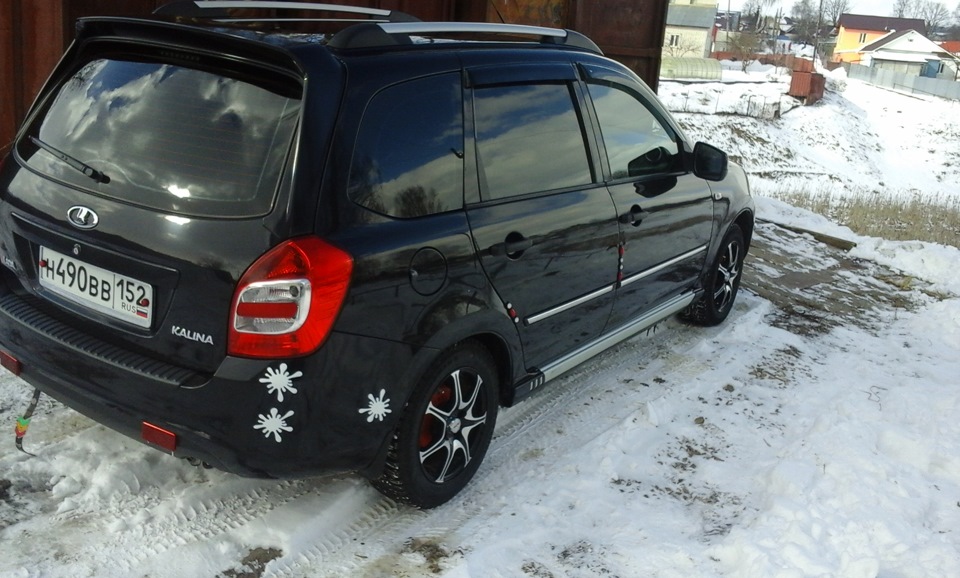 молдинги дверей + ветровики — Lada Калина Универсал (2G), 1,6 л, 2014 ...