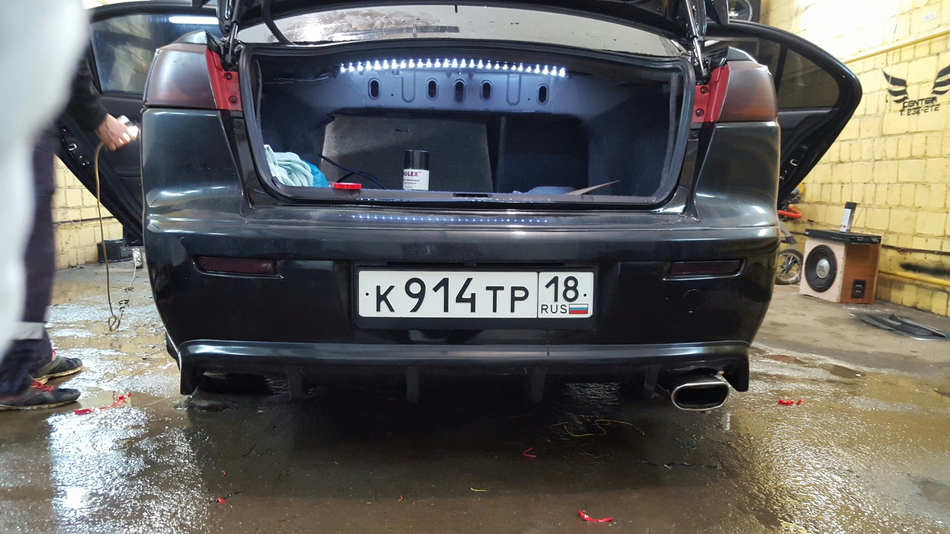 Юбка для заднего бампера — Mitsubishi Lancer X, 2 л, 2008 года ...