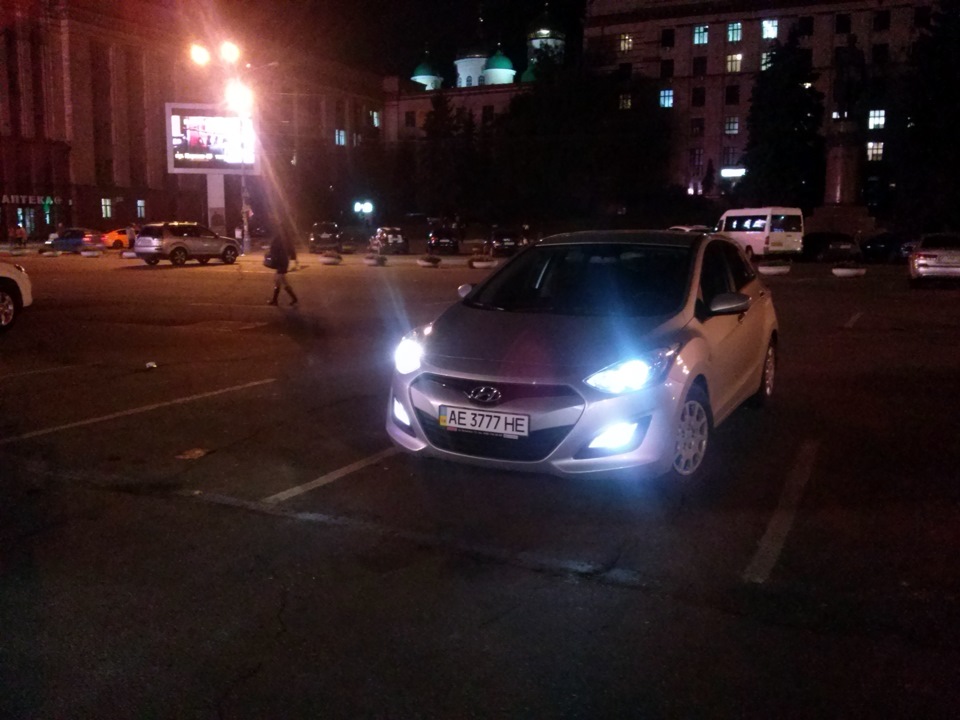 Ночные фото как светят птф с галогенками Silver Star 5000K — Hyundai ...