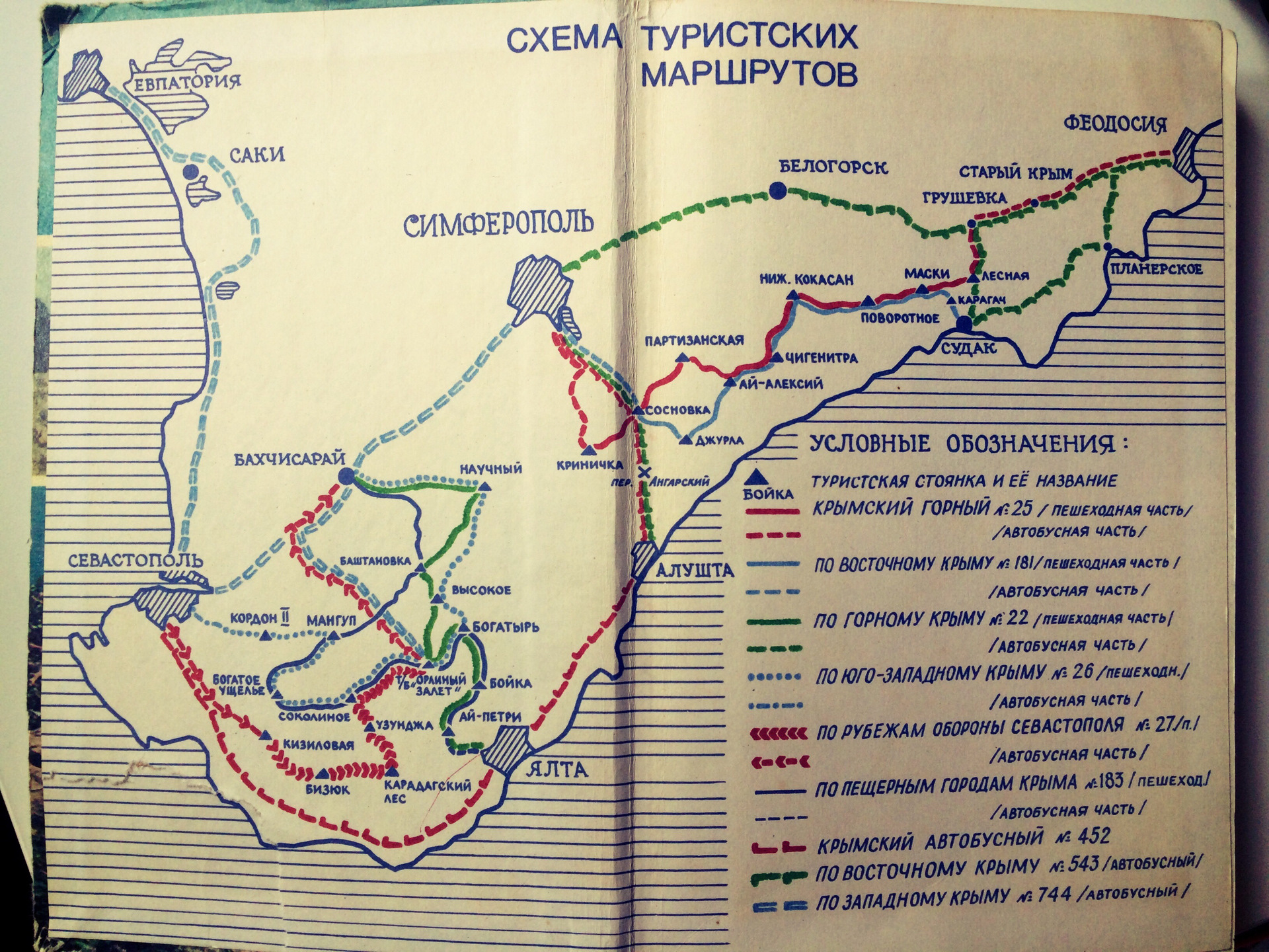 Туристические маршруты крым карта