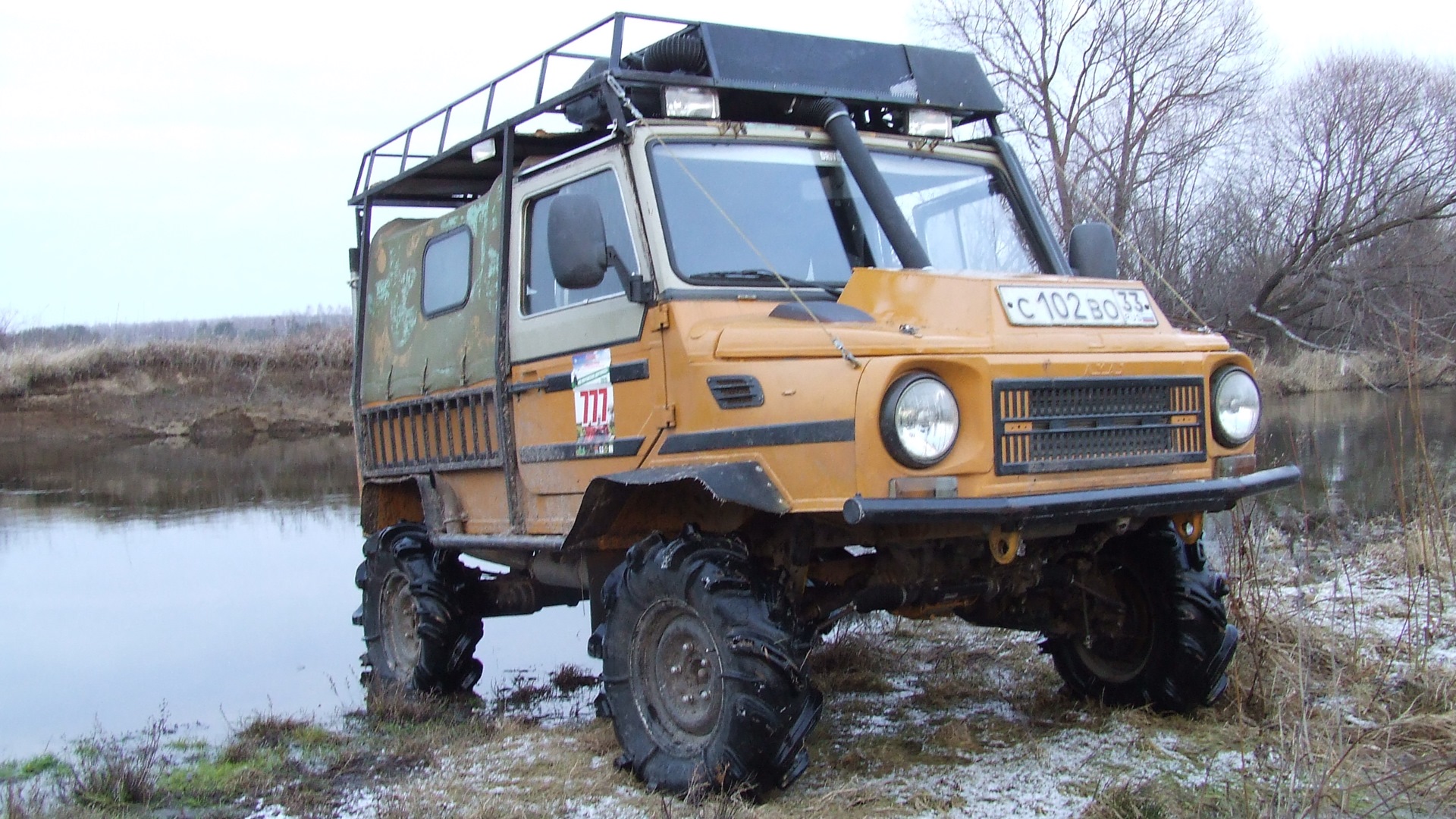 луаз на больших колесах низкое давление