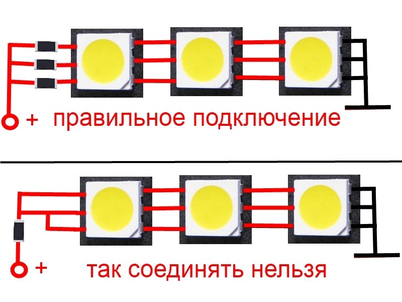 Правильное подключение диода