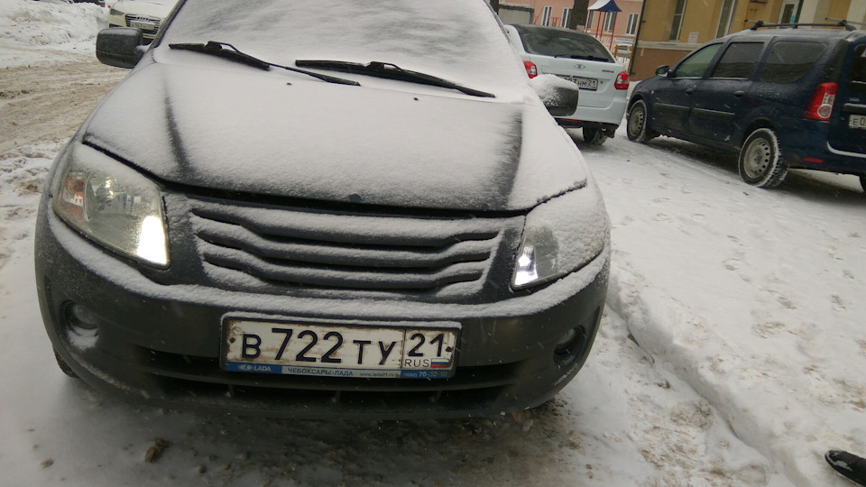 #57. Диодные ДХО W21/5W v3 — Lada Гранта, 1,6 л, 2013 года | стайлинг ...