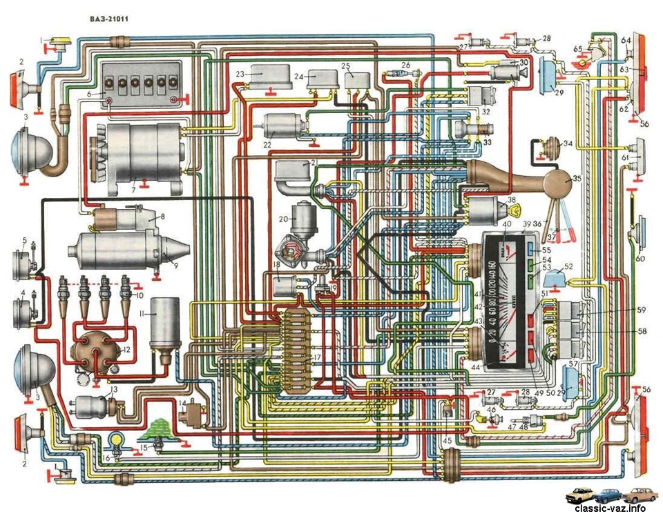 Электрическая схема ваз 21011 с описанием в хорошем качестве