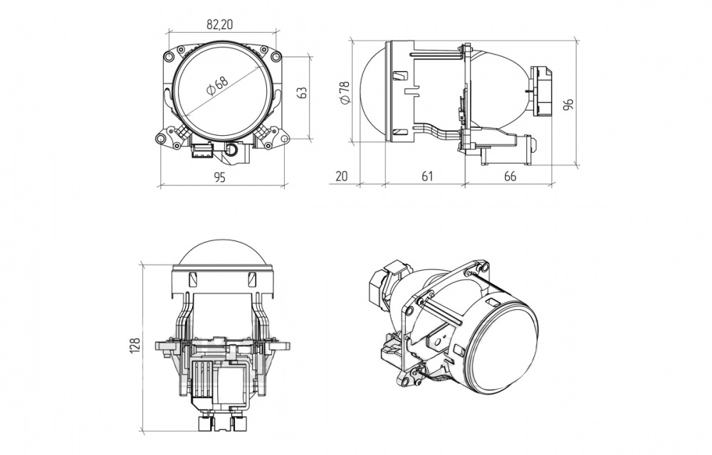 Чертеж линзы hella 3r